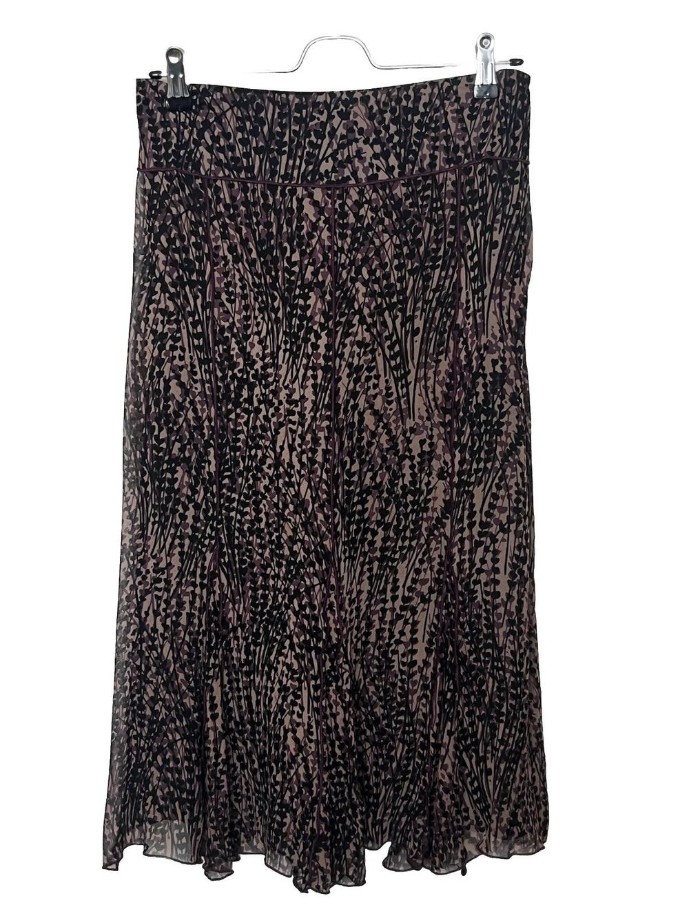 Margaret O’leary Silk Chiffon Abstract Print A-line Skirt Size Small Whimsigoth